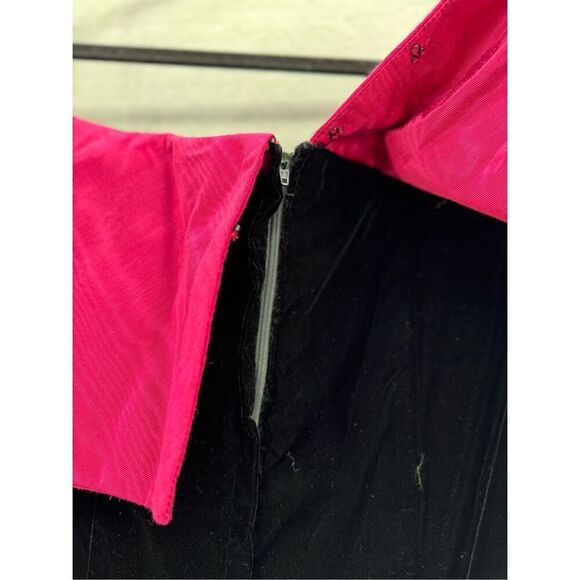 Vintage 80s Scott McClintock Off Shoulder Velvet Long Sleeve Party Dress - Picture 6 of 11